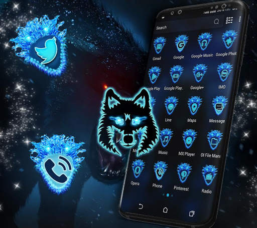 Blue Wolf Launcher Theme screenshot 2