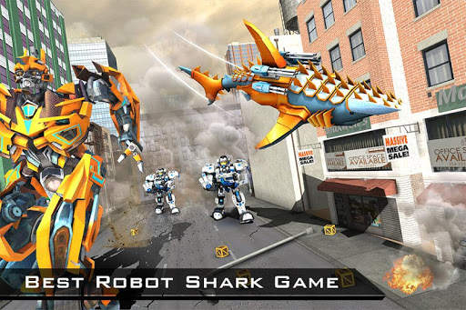 หุ่นยนต์ฉลามเปลี่ยนเกม - สงครามหุ่นยนต์ screenshot 6