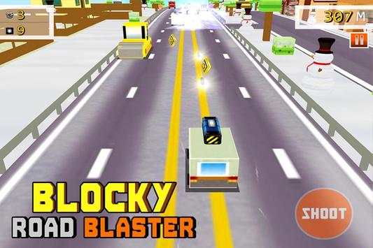 Blocky Road Blaster - Gun Race screenshot 3
