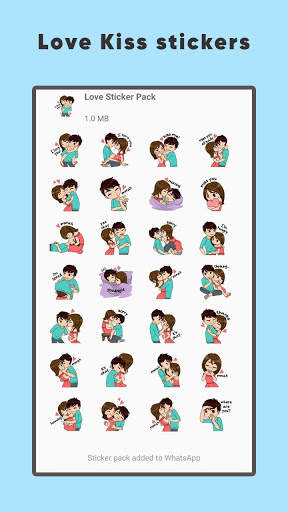 Love Stickers for Whatsapp , Couple Kiss Stickers screenshot 5