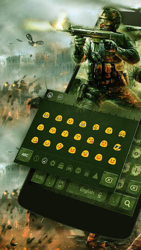 3D Army Camo Keyboard Theme screenshot 2