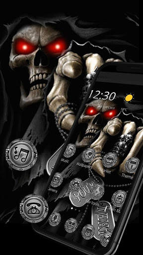 Dark Immortal Pointing Skull Theme screenshot 3