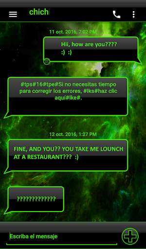 THEME EVOLVESMS SPACE GREEN screenshot 1