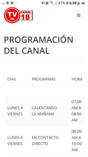 CANAL 18 TV RD screenshot 3