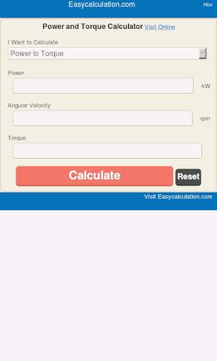 Power and Torque Calculator 1 تصوير الشاشة