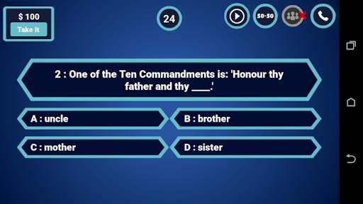 Bible Trivia Quiz Game - Biblical Quiz screenshot 2