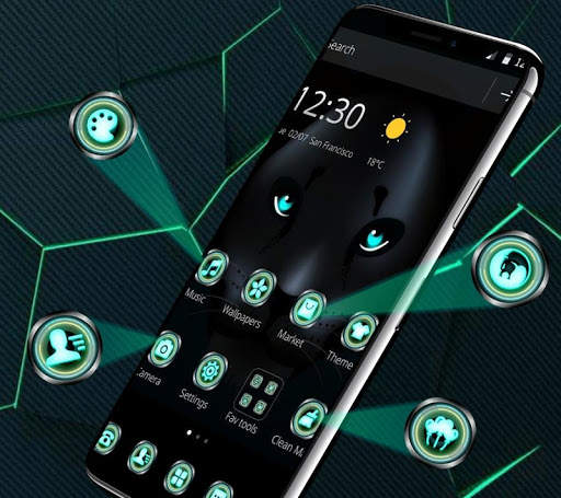 Black Tech Leopard Theme 2 تصوير الشاشة
