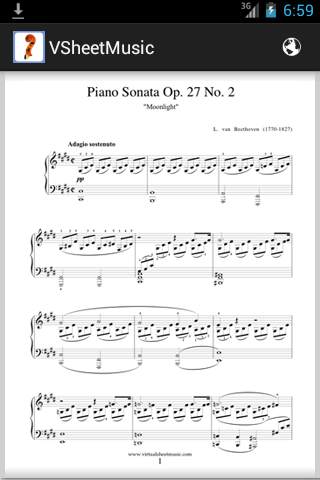Virtual Sheet Music screenshot 1