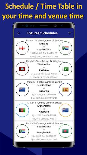 World Cup 2019 Schedule Time Table Live Score Team screenshot 3