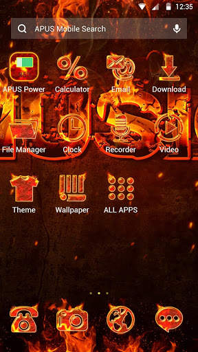 Flame Music APUS Launcher theme screenshot 2