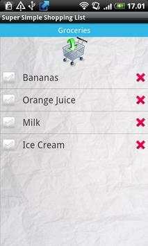 Super Simple Shopping List screenshot 1