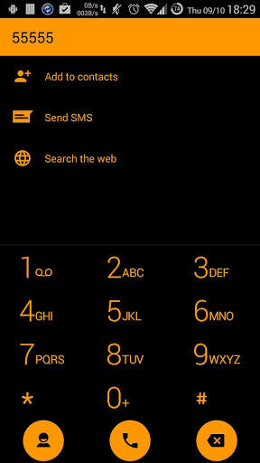Dialer theme Flat BlackOrang स्क्रीनशॉट 3