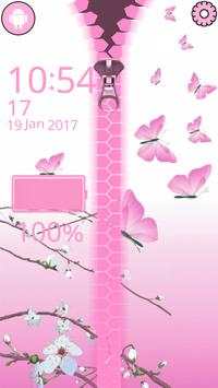 Butterfly Zipper Lock Screen screenshot 2