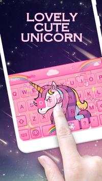 Lovely Cute Unicorn Keyboard Theme screenshot 1