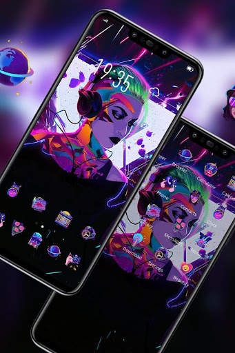 Beautiful Music Girl Theme Galaxy M20 Launcher screenshot 2
