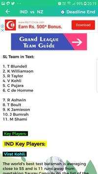 Greatest11™ -Guide for Dream11 and IPL2020 Team screenshot 2