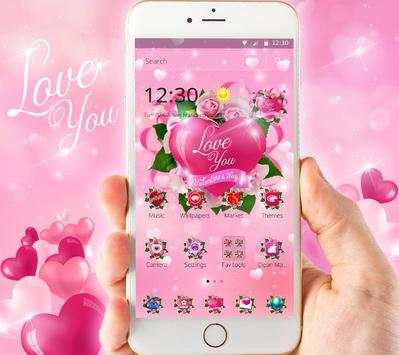 Romantic Love Heart Theme 5 تصوير الشاشة