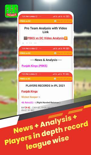 ProTeam11 - Fantasy SL GL H2H Team Prediction App screenshot 8