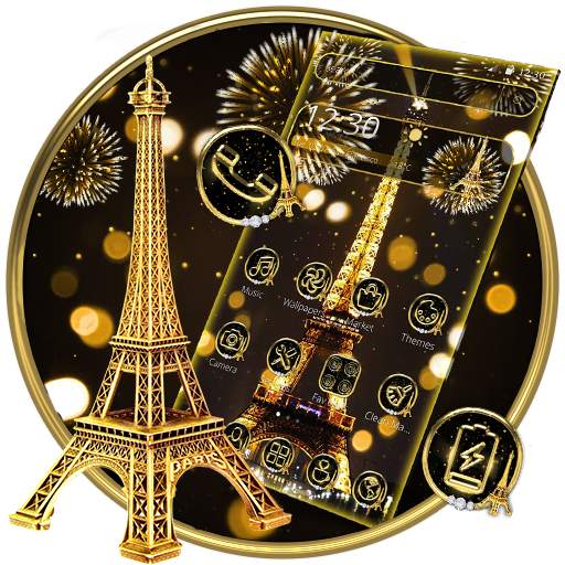 Golden Shine Paris Night Theme 1.1.3