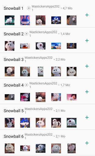 Snowball Rabbit Animated stickers for Whatsapp screenshot 1