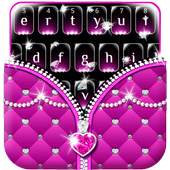 Pink Diamond zipper  keyboard 10001005