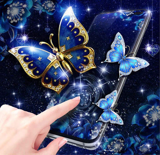 Shiny Blue Butterfly Theme screenshot 5