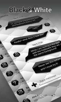 (FREE)GO SMS BLACK&WHITE THEME screenshot 1
