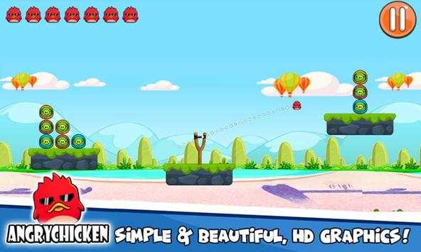 Angry Chicken Knock Down - Hungry Birds Slingshot स्क्रीनशॉट 5