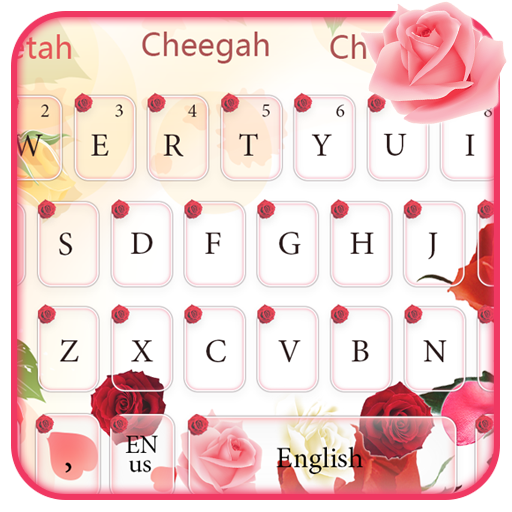 Pink Love Rose Keyboard Theme icon