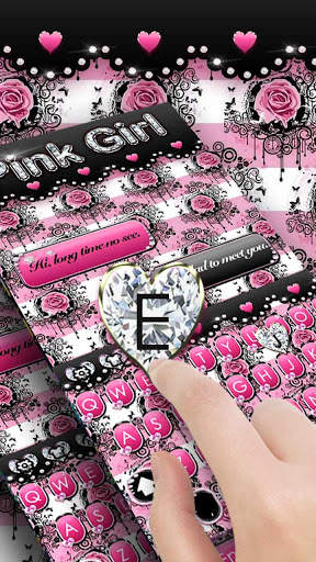 Rose Pink Diamonds Girl Theme 2 تصوير الشاشة