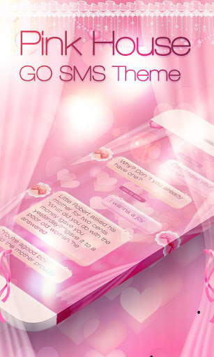 GO SMS PRO PINK HOUSE THEME screenshot 1