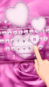 Pink Love Rose Keyboard Theme screenshot 1