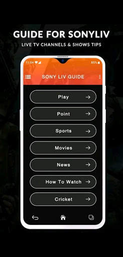 Free Guide for SonyLiv - Live TV Shows & Movies screenshot 1