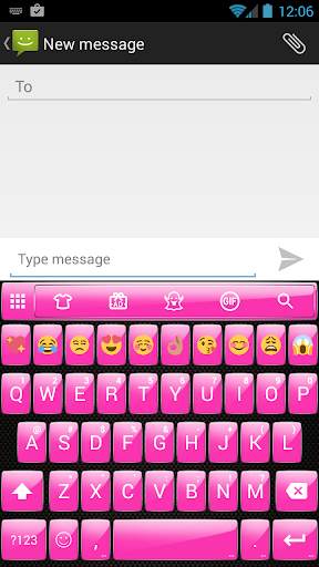 Gloss Pink Emoji Keyboard screenshot 1