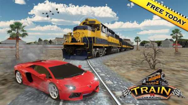Real Train vs Car Racing 2018 - Car Driving Games screenshot 1