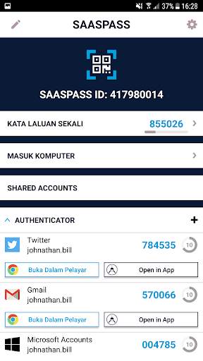 SAASPASS | Pengesah 2FA screenshot 1