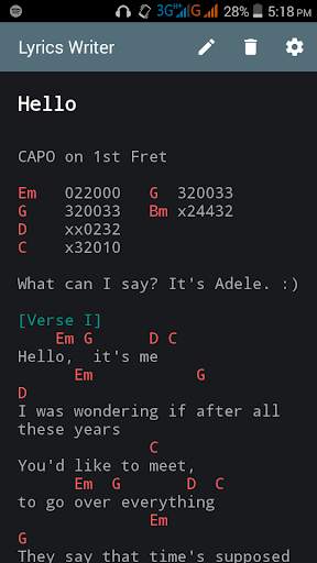 Lyrics Writer with Chords screenshot 6