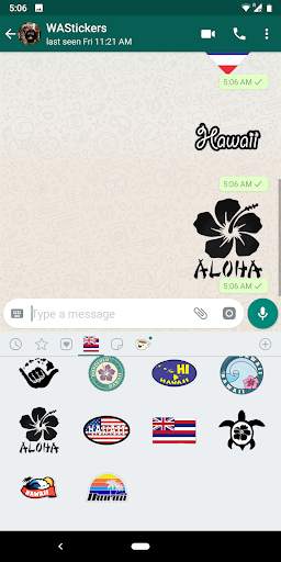 Hawaii stickers for WhatsApp WAStickerApps TexMoji screenshot 4