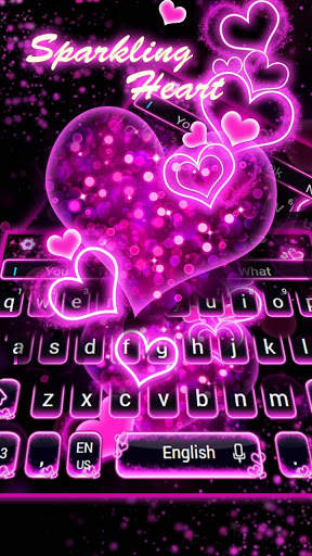 Sparkling Neon Pink Keyboard screenshot 2