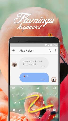 Flamingo Keyboard Theme & Emoji Keyboard screenshot 3