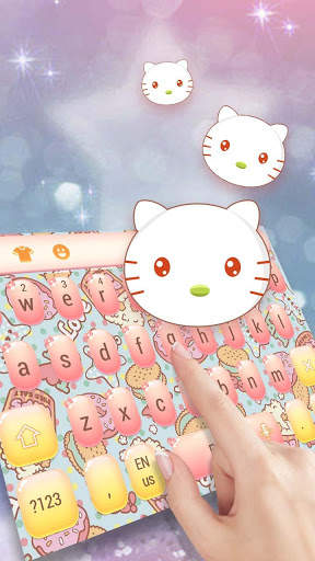 Cute Pink kitty keyboard स्क्रीनशॉट 3