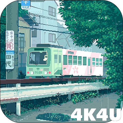 Rain Pixel Art 2D Live Wallpaper أيقونة