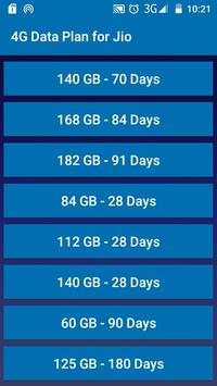 4G Data Plan for Jio screenshot 2