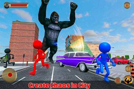 Angry Gorilla vs Stickman City Battle screenshot 11