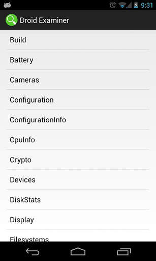 Droid Examiner screenshot 1