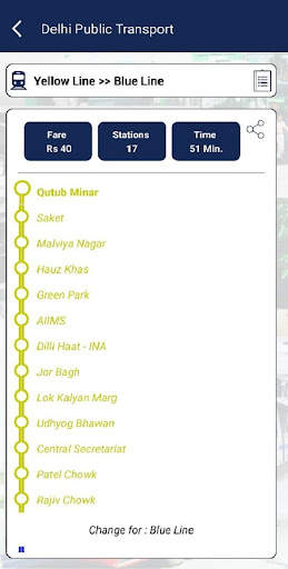 Delhi Public Transport - Metro and DTC Bus Routes screenshot 2