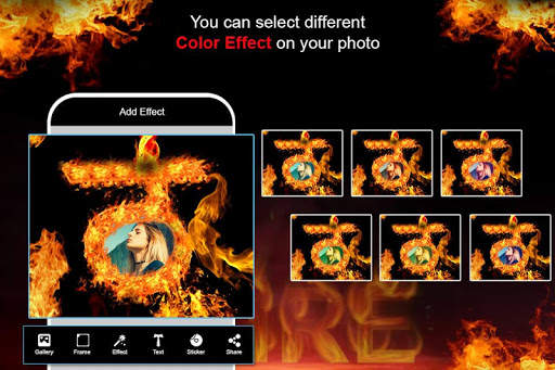 Fire Text Photo Frame Decoration Hindi screenshot 4
