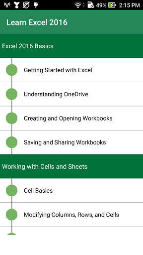 Learn Excel 2016 1 تصوير الشاشة