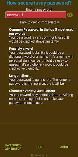 How Secure Is My Password? screenshot 1