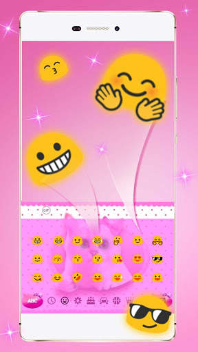 Cute Kitty Pink Bow Keyboard screenshot 3